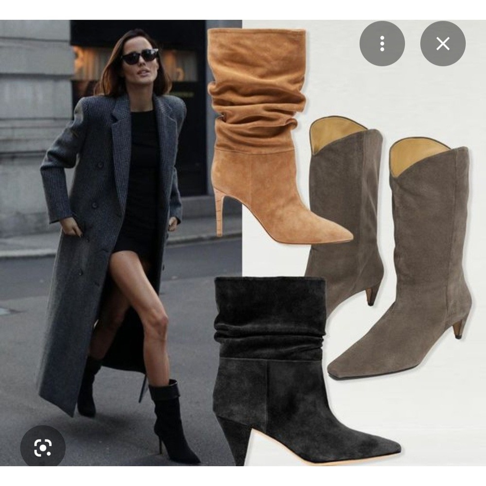 Kensie Black Heeled Sloushy Suede‎ Boots  Women Size 10M ***TRENDING*** - Picture 15 of 15